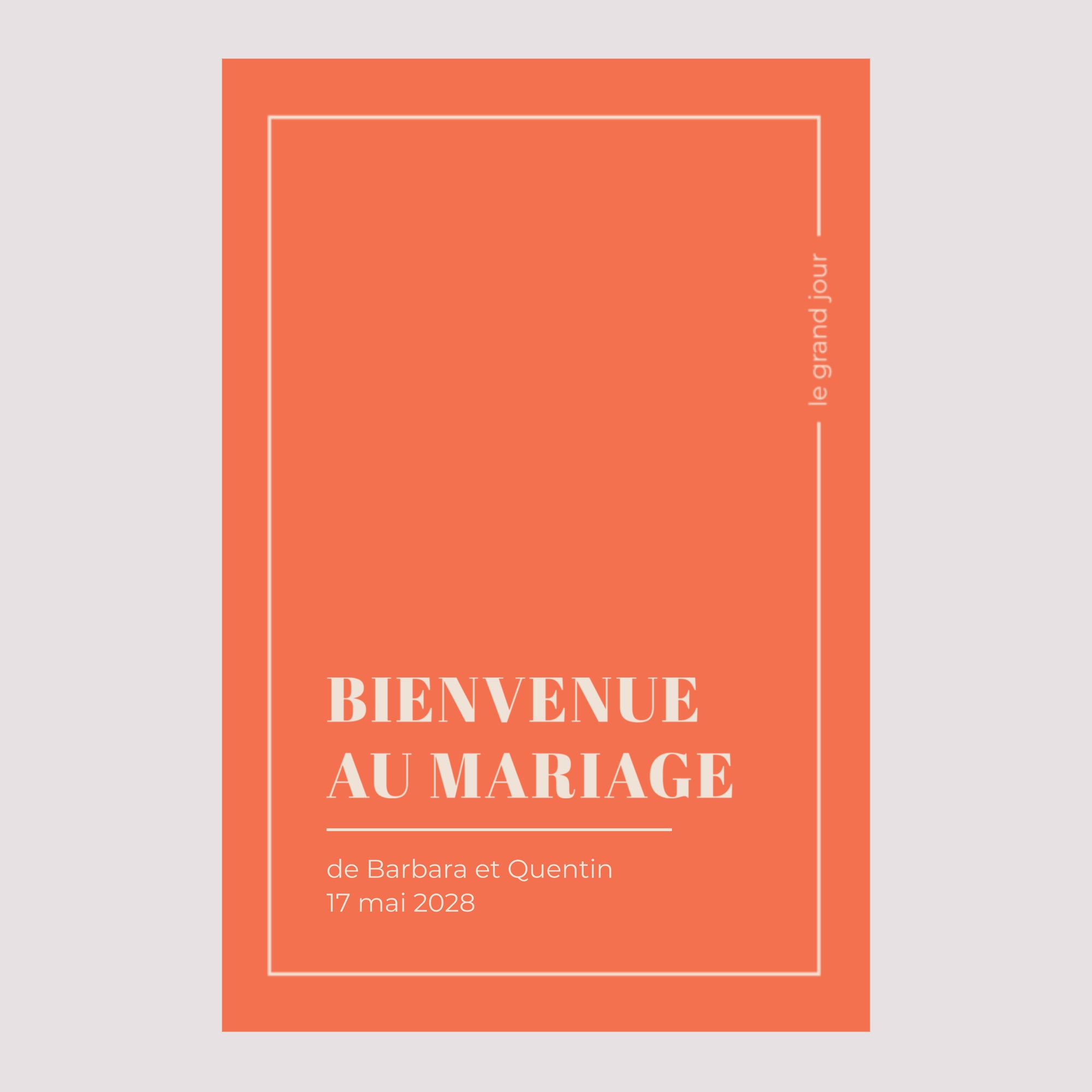 Panneau bienvenue Mariage Portrait 60 x 90 cm Pop & love photo N° 2