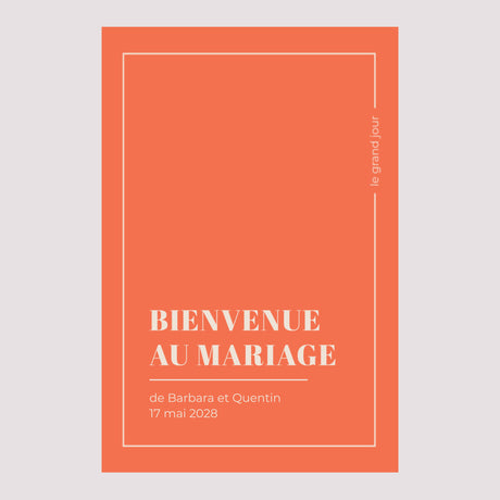 Panneau bienvenue Mariage Portrait 60 x 90 cm Pop & love