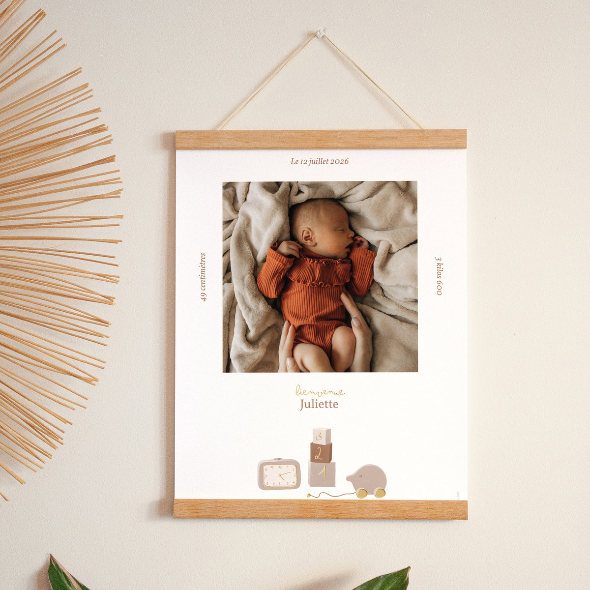 Affiche Naissance Portrait 30 x 40 cm Les jouets de bébé photo N° 1