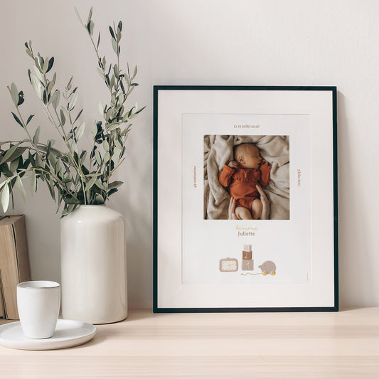 Affiche Naissance Portrait Les jouets de bébé photo