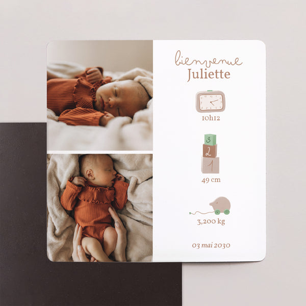 Faire-part Naissance Lot de 9, magnétique Les jouets de bébé photo