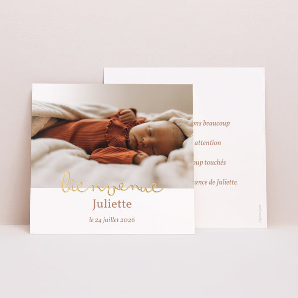 Remerciements Naissance Carré Les jouets de bébé photo