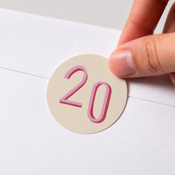 Sticker Anniversaire Adulte Rond Pop rose photo