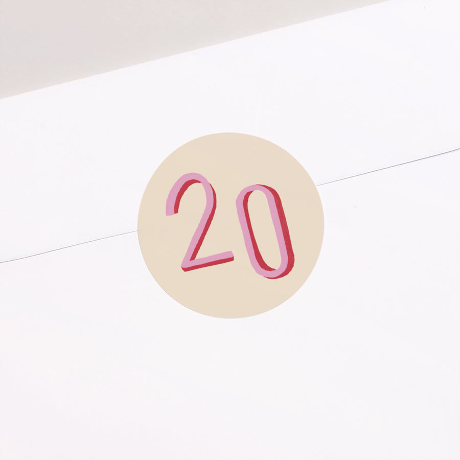 Sticker Anniversaire Adulte Rond Pop rose photo