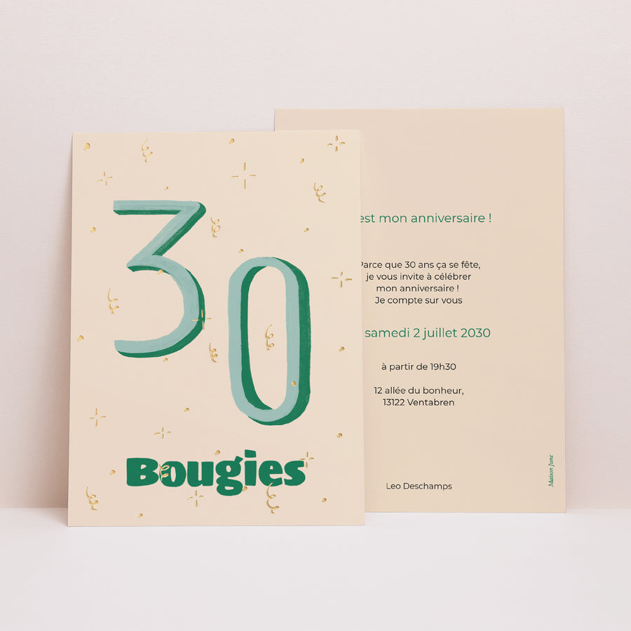 Invitations Anniversaire Adulte Portrait Pop 30 photo