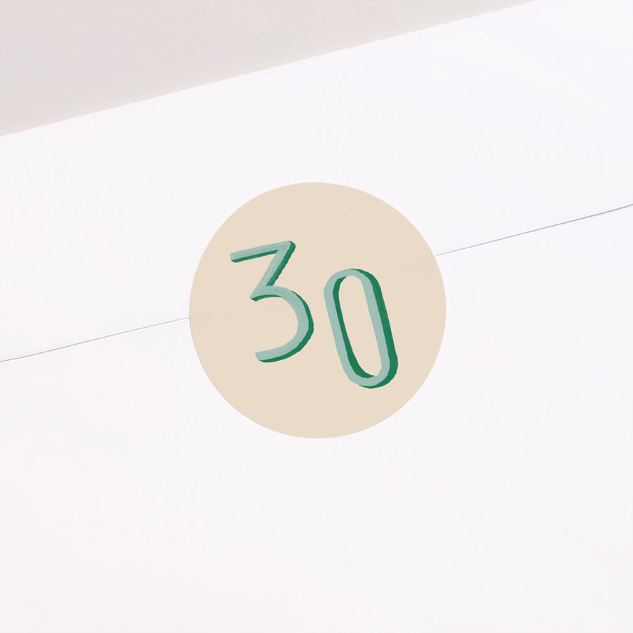 Sticker Anniversaire Adulte Rond Pop 30 photo