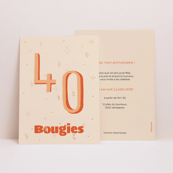 Invitations Anniversaire Adulte Portrait Pop 40 photo