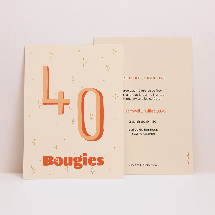 Invitations Anniversaire Adulte Portrait Pop 40 photo