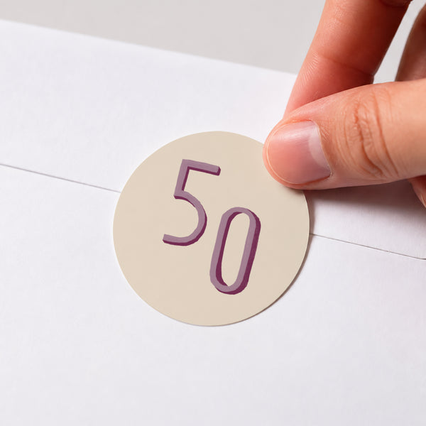 Sticker Anniversaire Adulte Rond Pop 50 photo