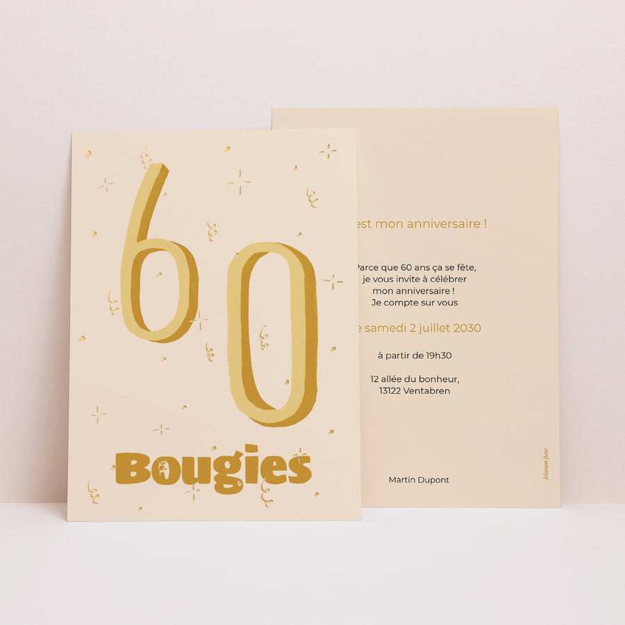Invitations Anniversaire Adulte Portrait Pop 60 photo