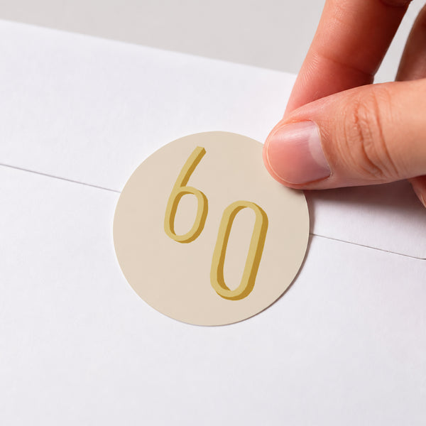 Sticker Anniversaire Adulte Rond Pop 60 photo
