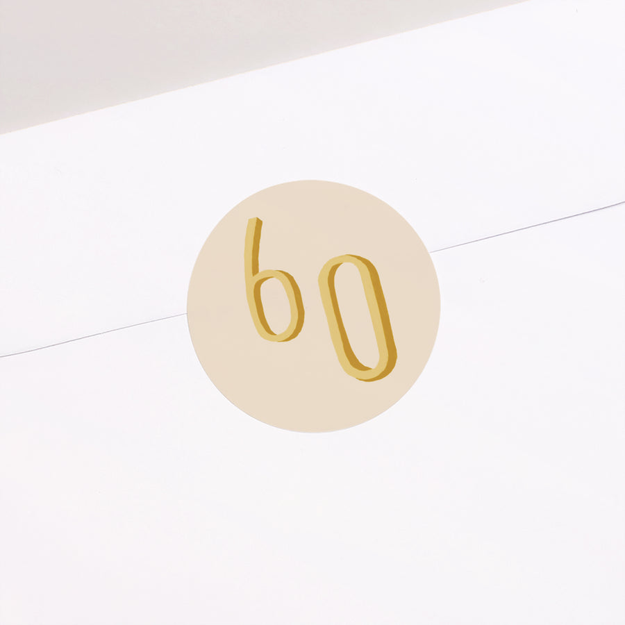 Sticker Anniversaire Adulte Rond Pop 60 photo
