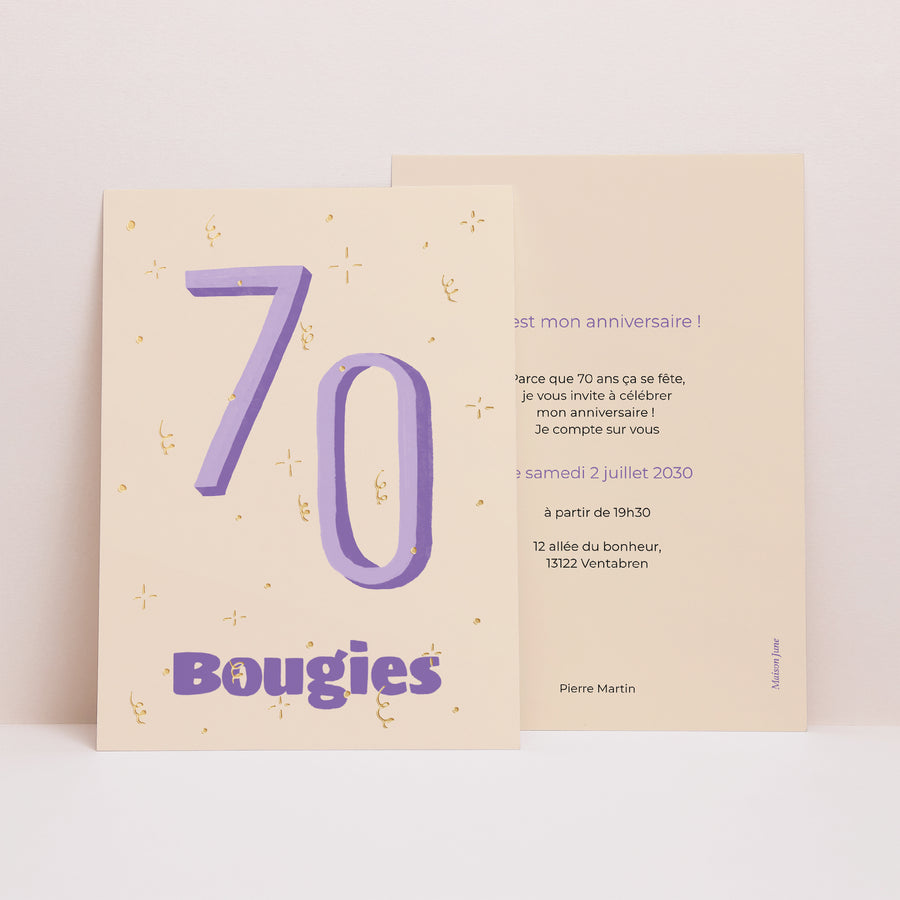 Invitations Anniversaire Adulte Portrait Pop 70 photo