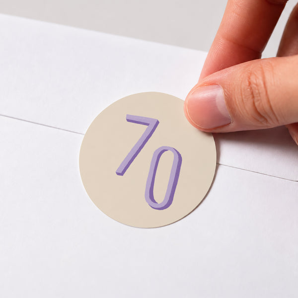 Sticker Anniversaire Adulte Rond Pop 70 photo