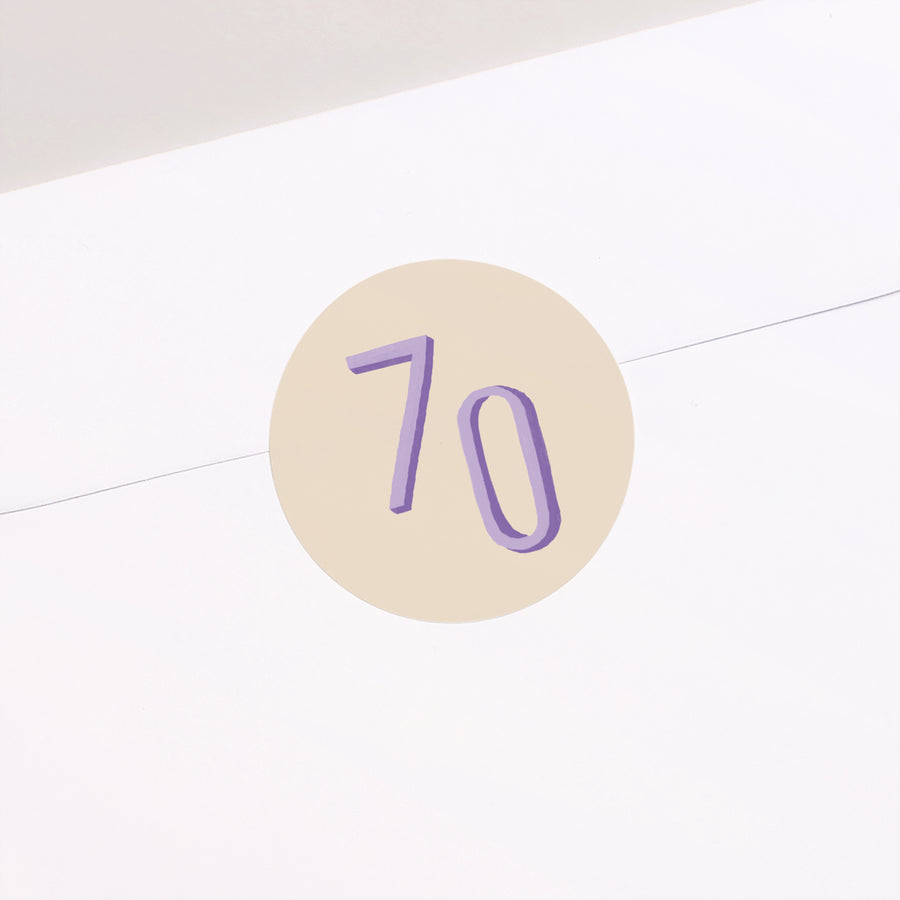 Sticker Anniversaire Adulte Rond Pop 70 photo