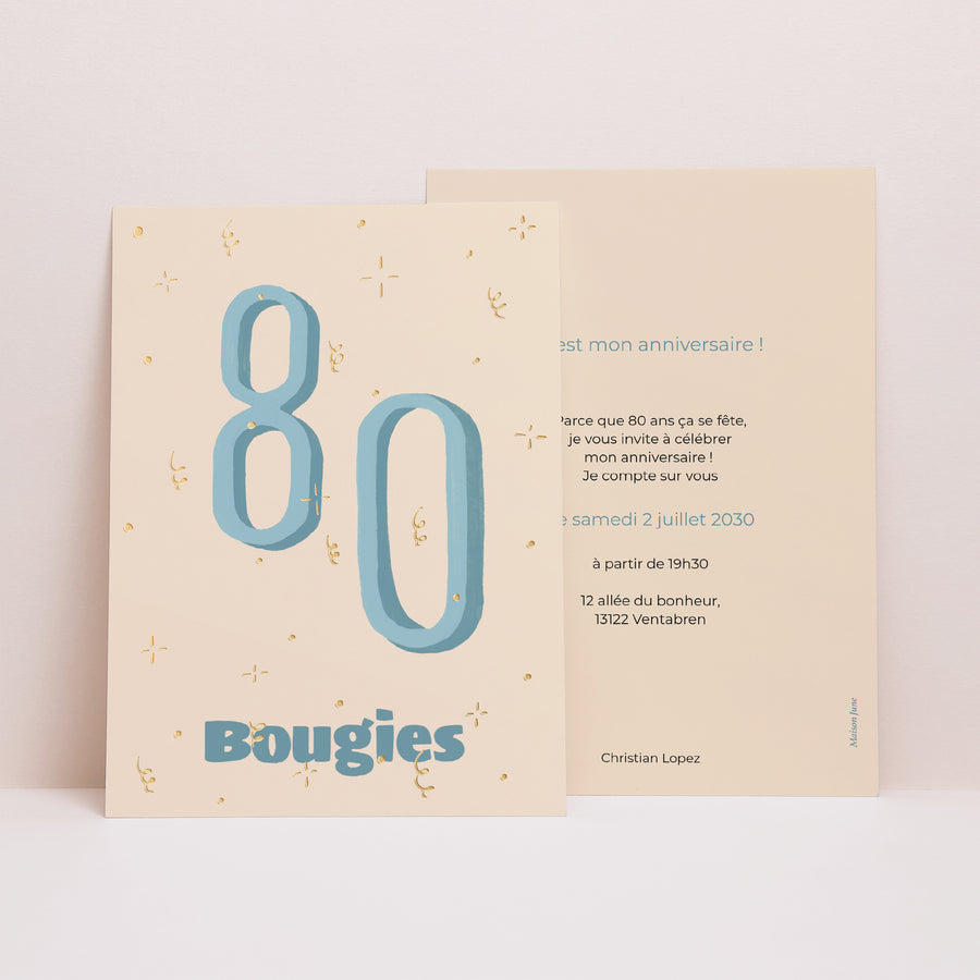 Invitations Anniversaire Adulte Portrait Pop 80 photo