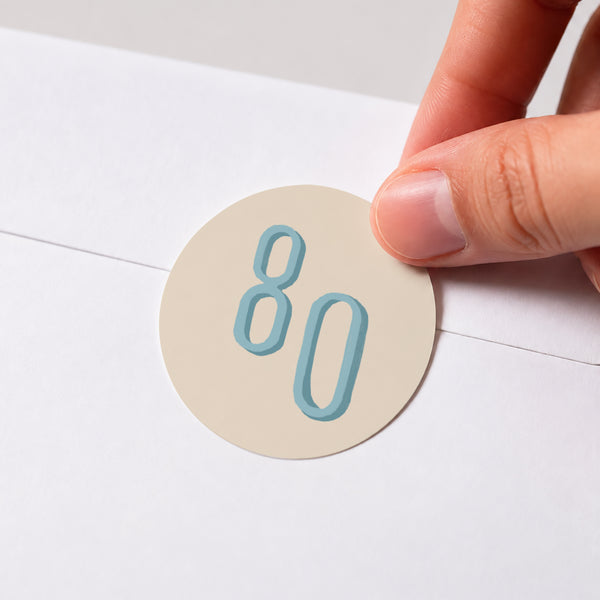 Sticker Anniversaire Adulte Rond Pop 80 photo