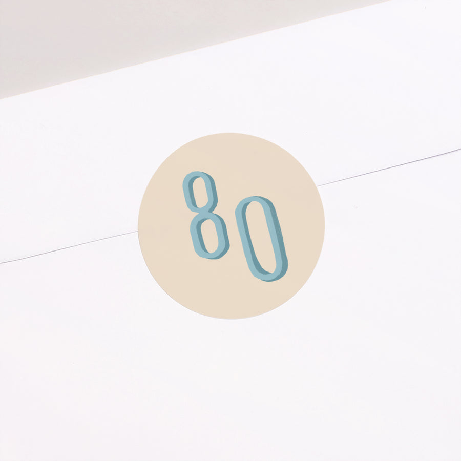 Sticker Anniversaire Adulte Rond Pop 80 photo