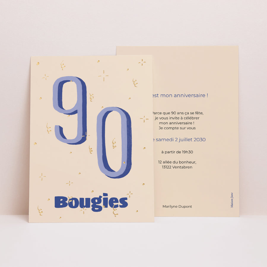 Invitations Anniversaire Adulte Portrait Pop 90 photo