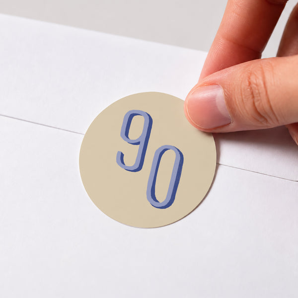 Sticker Anniversaire Adulte Rond Pop 90 photo