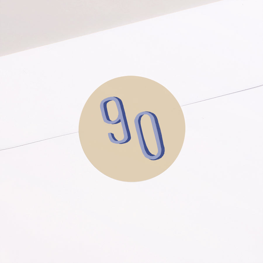 Sticker Anniversaire Adulte Rond Pop 90 photo