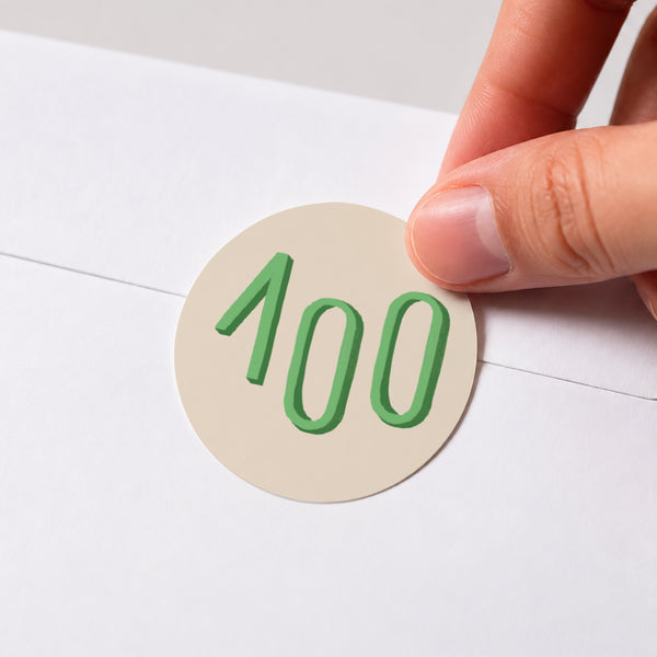 Sticker Anniversaire Adulte Rond Pop 100 photo