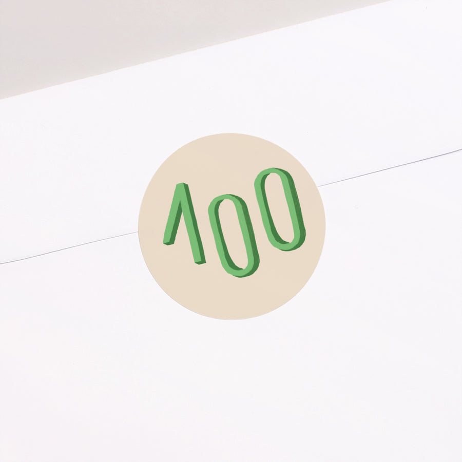Sticker Anniversaire Adulte Rond Pop 100 photo