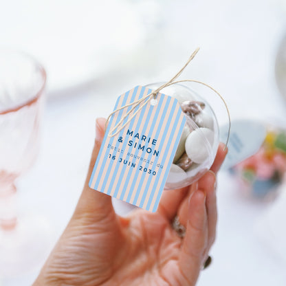 Boîte à dragées Mariage boule avec étiquette fanion L'amour à la plage photo N° 3