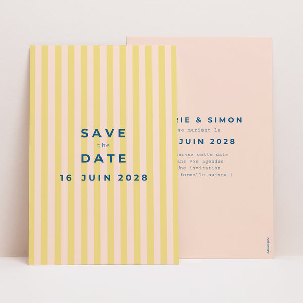 Save the date Mariage Portrait L'Amour à la Plage photo