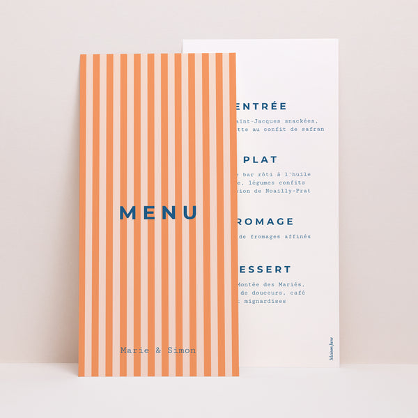 Menu Mariage Panoramique portrait L'Amour à la Plage photo