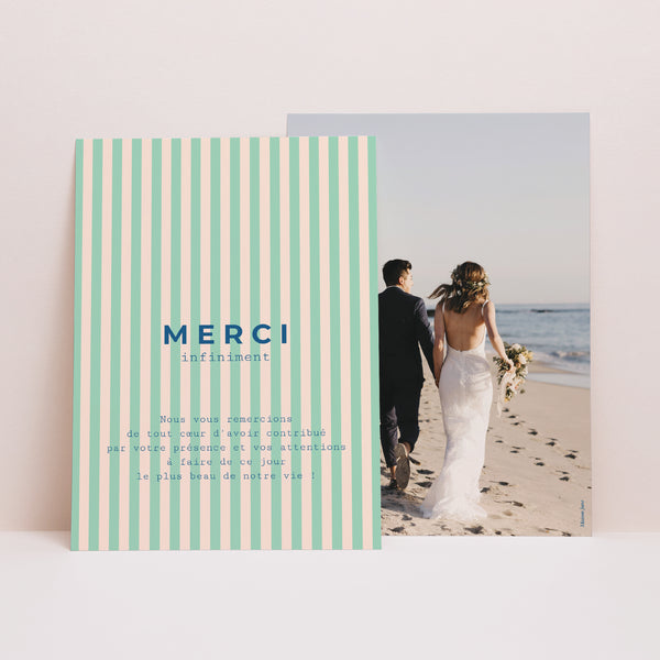 Remerciements Mariage Portrait L'Amour à la Plage photo