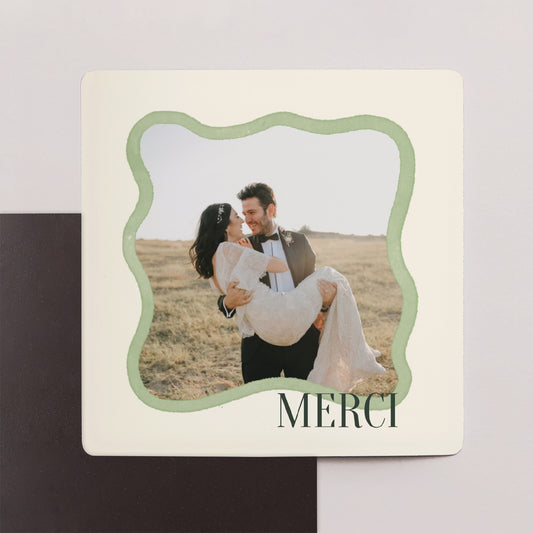 Remerciements Mariage Lot de 9, magnétique Vagues vertes photo
