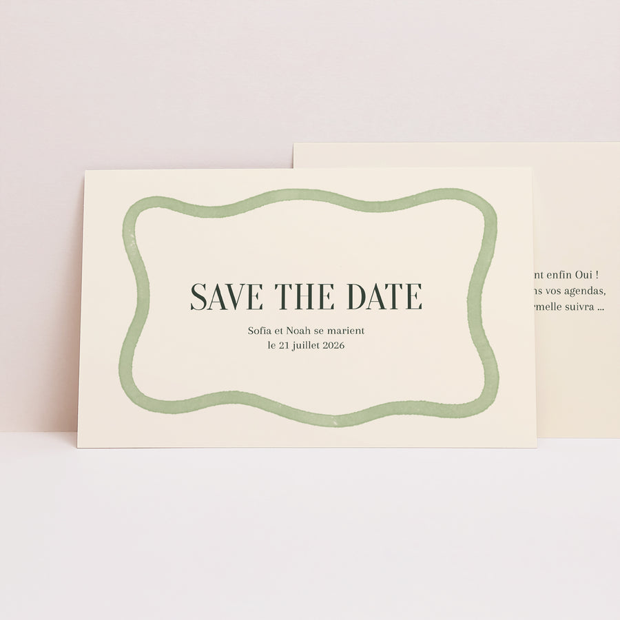 Save the date Mariage Paysage Vagues vertes photo