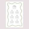 Plan de table Mariage Portrait Vagues vertes photo N° 2