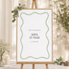 Panneau bienvenue Mariage Portrait 60 x 90 cm Vagues vertes photo N° 1