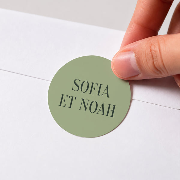 Sticker Mariage Rond Vagues vertes photo