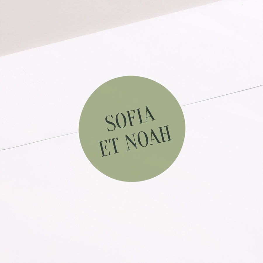 Sticker Mariage Rond Vagues vertes photo