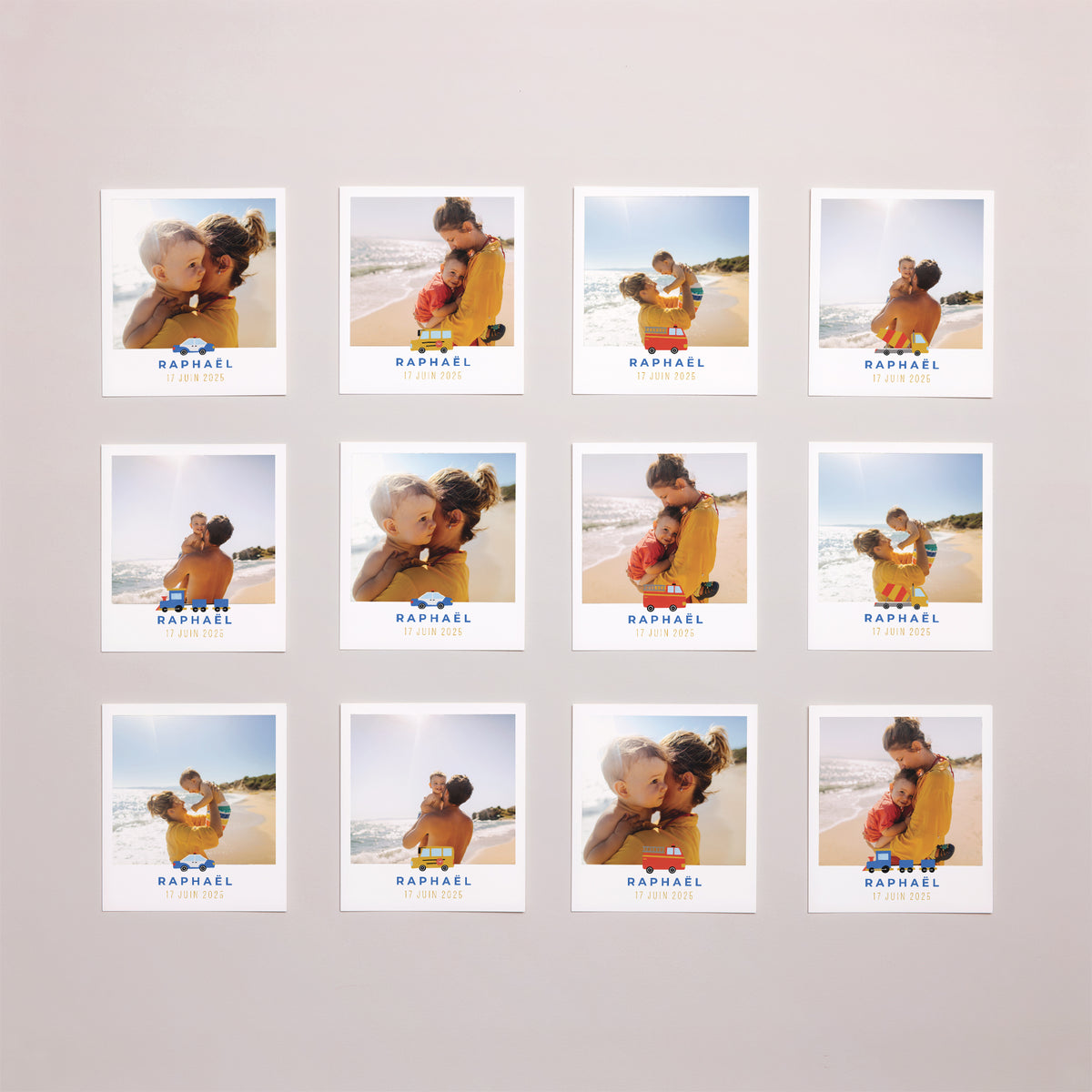 Tirage photo Anniversaire Enfant Lot de 12 En route pour la fête photo