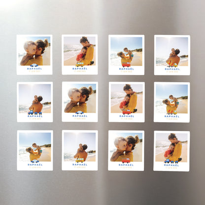 Tirage photo Anniversaire Enfant Lot de 12, magnétique En route pour la fête photo N° 1