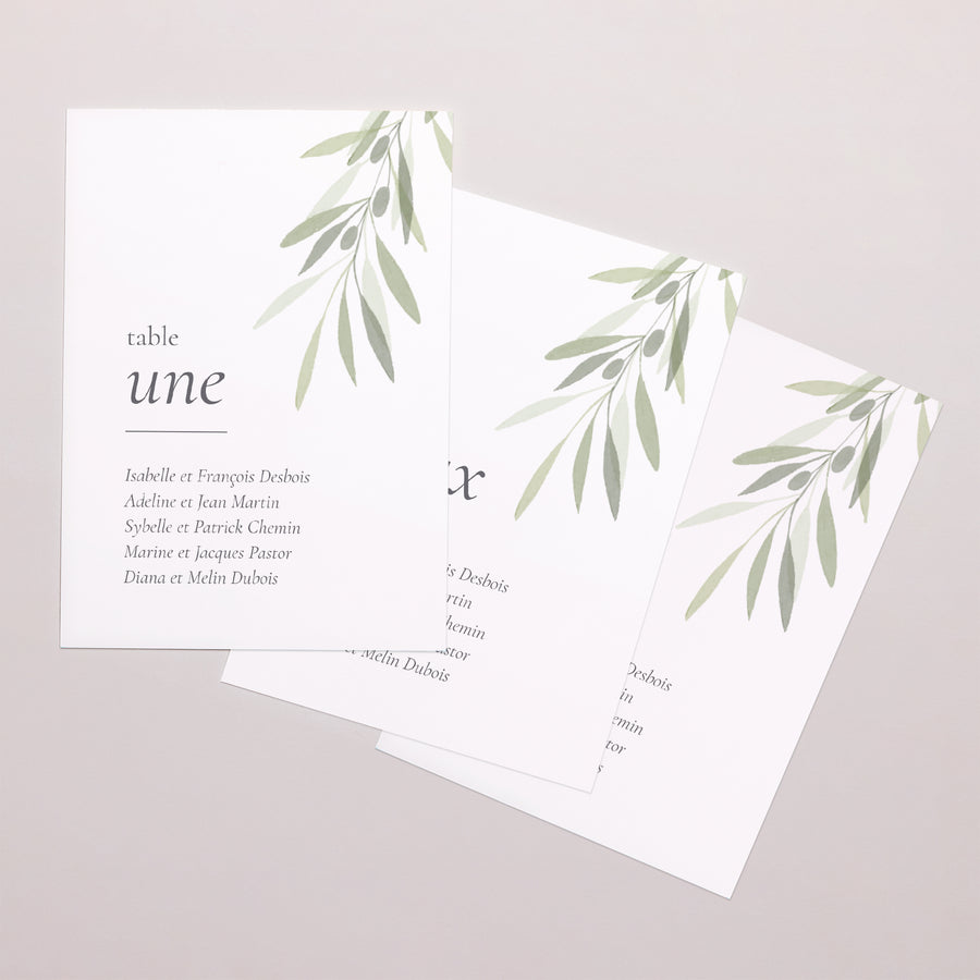 Marque table Mariage Rectangle Branche d'Olivier II photo