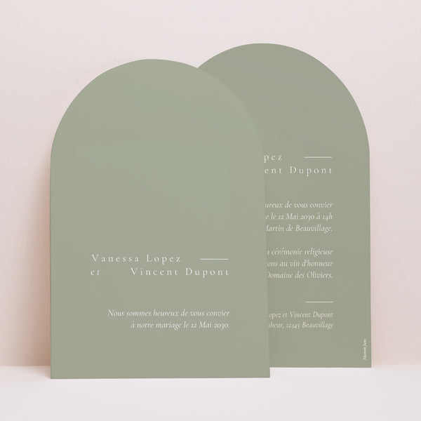 Faire-part Mariage Arche Tons vert photo