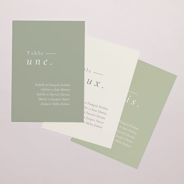 Marque table Mariage Rectangle Tons vert photo