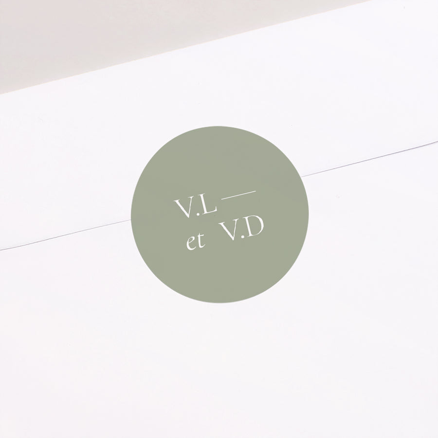 Sticker Mariage Rond Tons vert photo