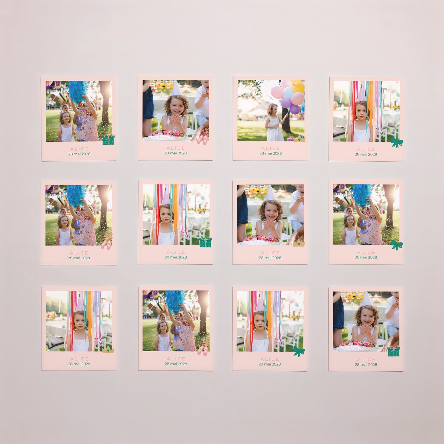 Tirage photo Anniversaire Enfant Lot de 12 Petite princesse photo N° 1