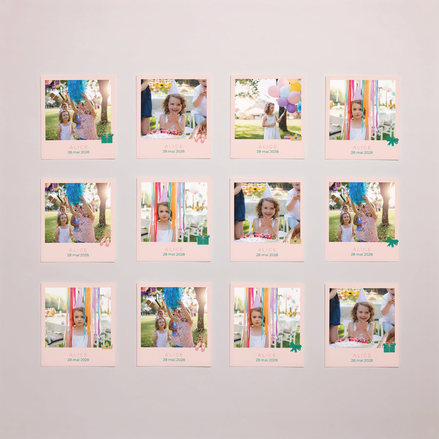Tirage photo Anniversaire Enfant Lot de 12 Petite princesse photo