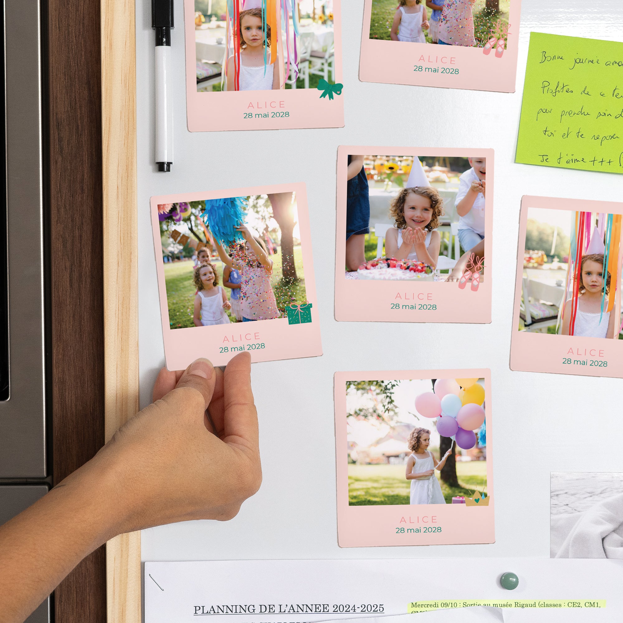 Tirage photo Anniversaire Enfant Lot de 12, magnétique Petite princesse photo N° 2