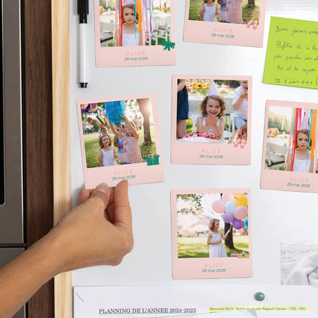 Tirage photo Anniversaire Enfant Lot de 12, magnétique Petite princesse
