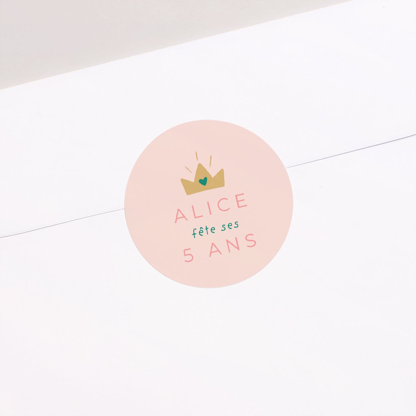 Sticker Anniversaire Enfant Rond Petite princesse photo N° 1