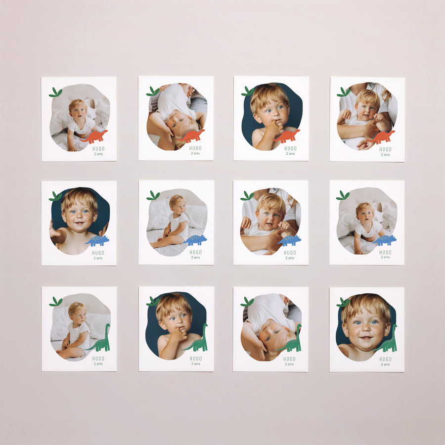 Tirage photo Anniversaire Enfant Lot de 12 Petits Dinos photo