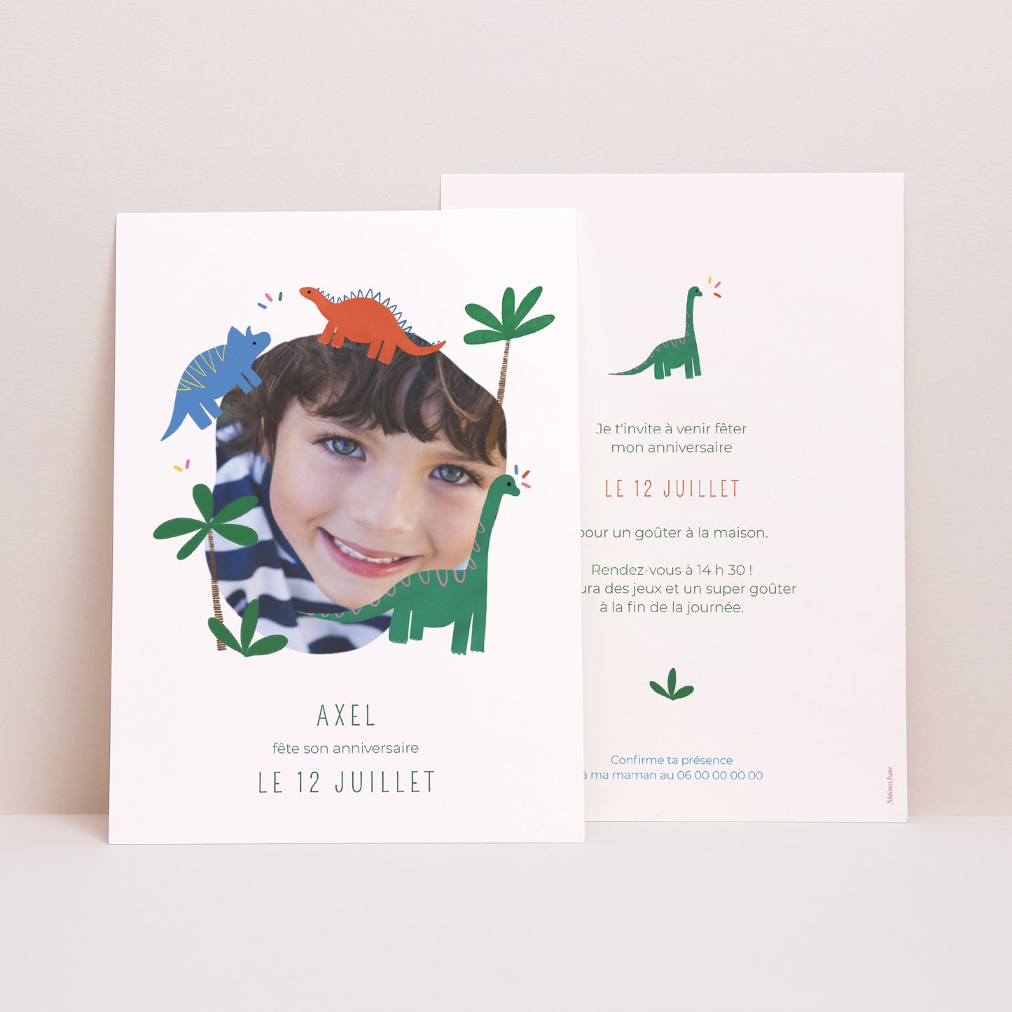 Invitations Anniversaire Enfant Portrait Petits Dinos photo N° 1